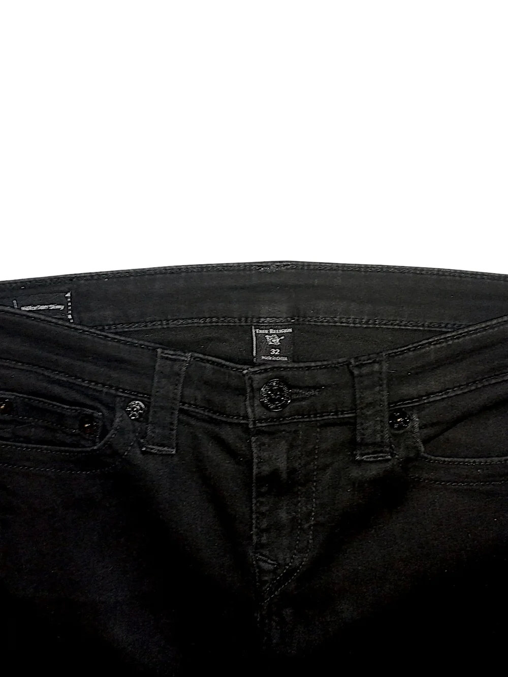True Religion Men's Black Slim Straight Jeans